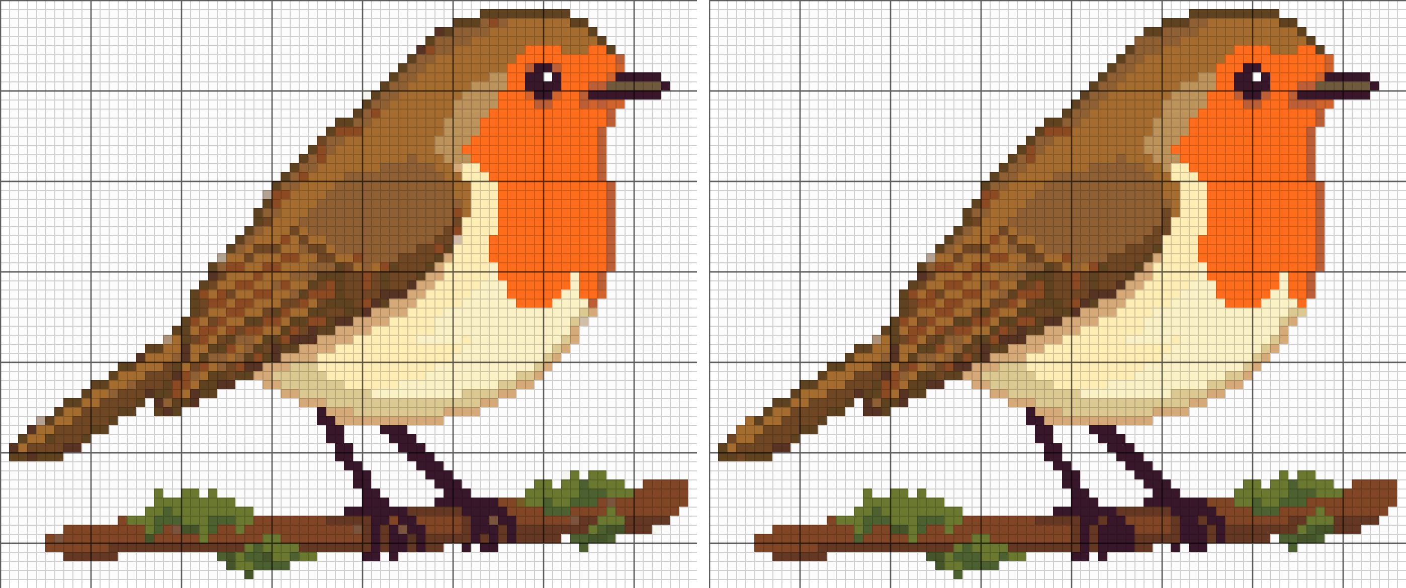 The whole chart before and after fixing the 55