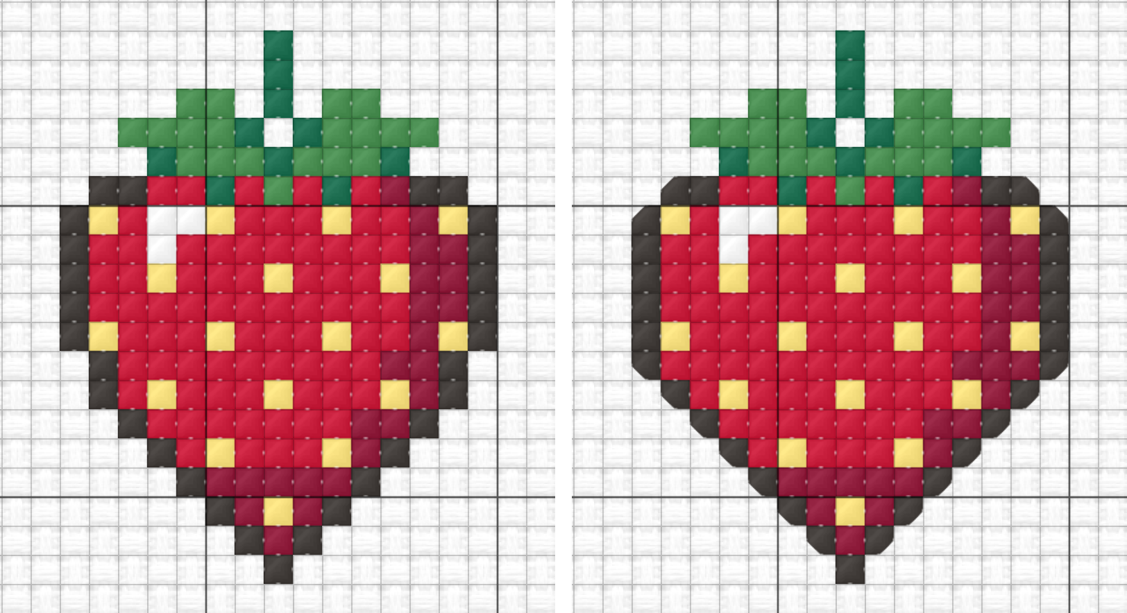 Stitched view, before (left) and after (right)