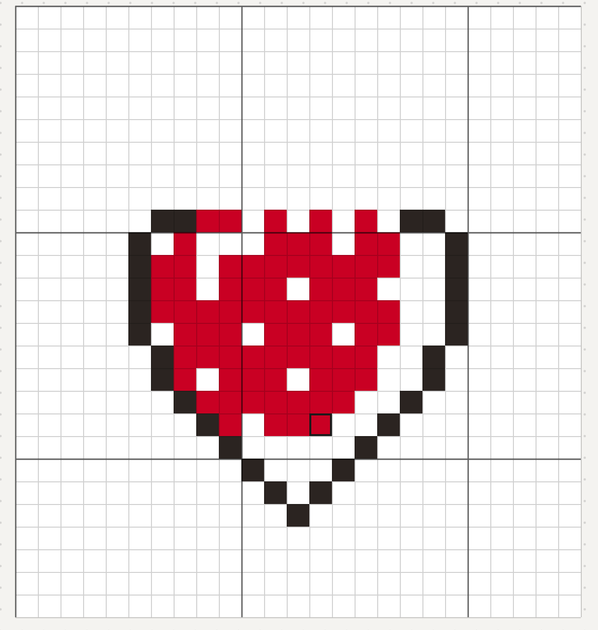 The strawberry half-painted with the Paint tool