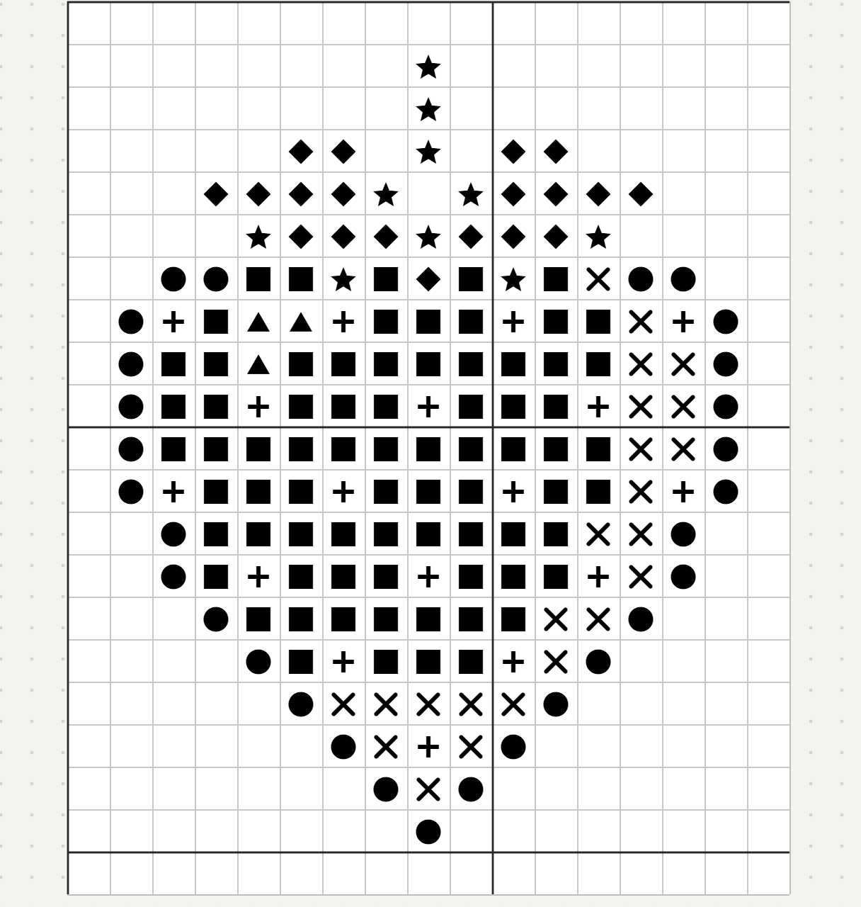 Black-and-white chart before Preferred symbols: all heavy symbols, shape hard to read